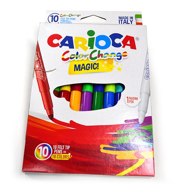 Carioca Rotuladores de Colores, 9 Rotuladores+1 Rotulador Magink,  Rotuladores de Colores, con 18 Colores Disponibles, Apto para Niños,  Rotuladores de Punta de Bloque y Tapa Transpirable : : Juguetes y  juegos