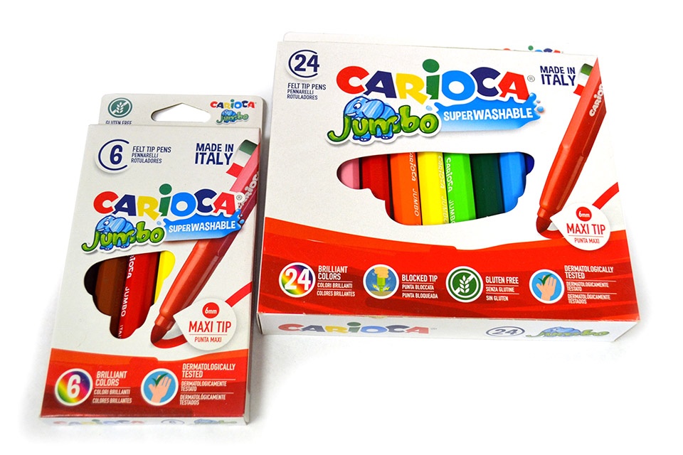 6 Rotuladores Carioca Jumbo Colores Surtidos Pintar Colegio, Rotulador, Los  mejores precios