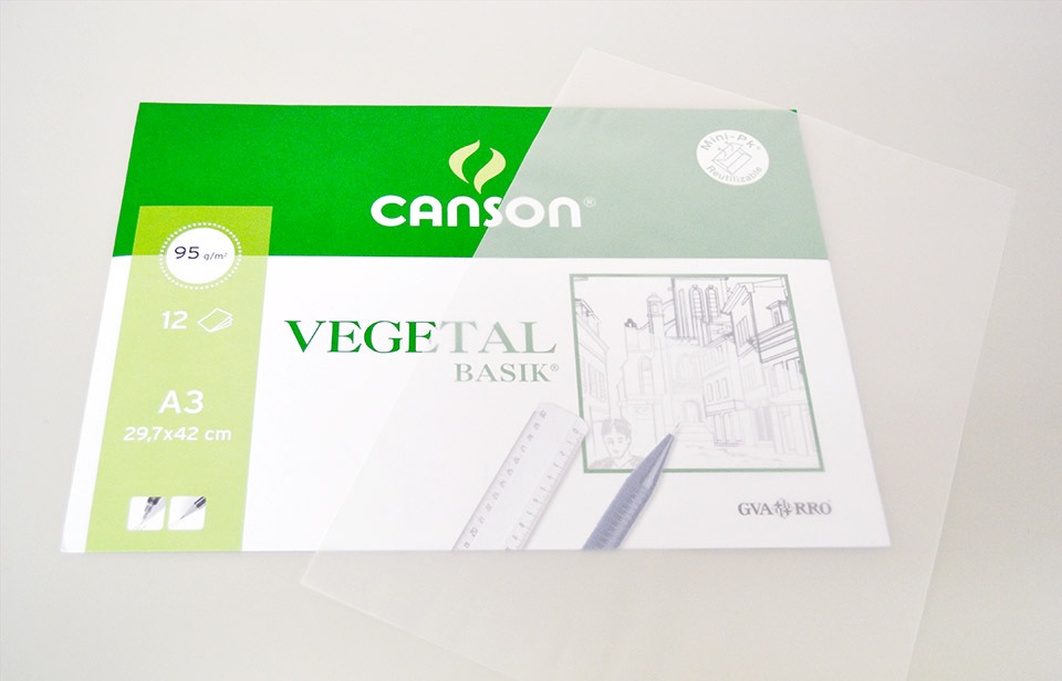 Bloco Papel Vegetal Liso A3 Canson 60 g/m2 com 10 Folhas - 7080 - CasaDaArte